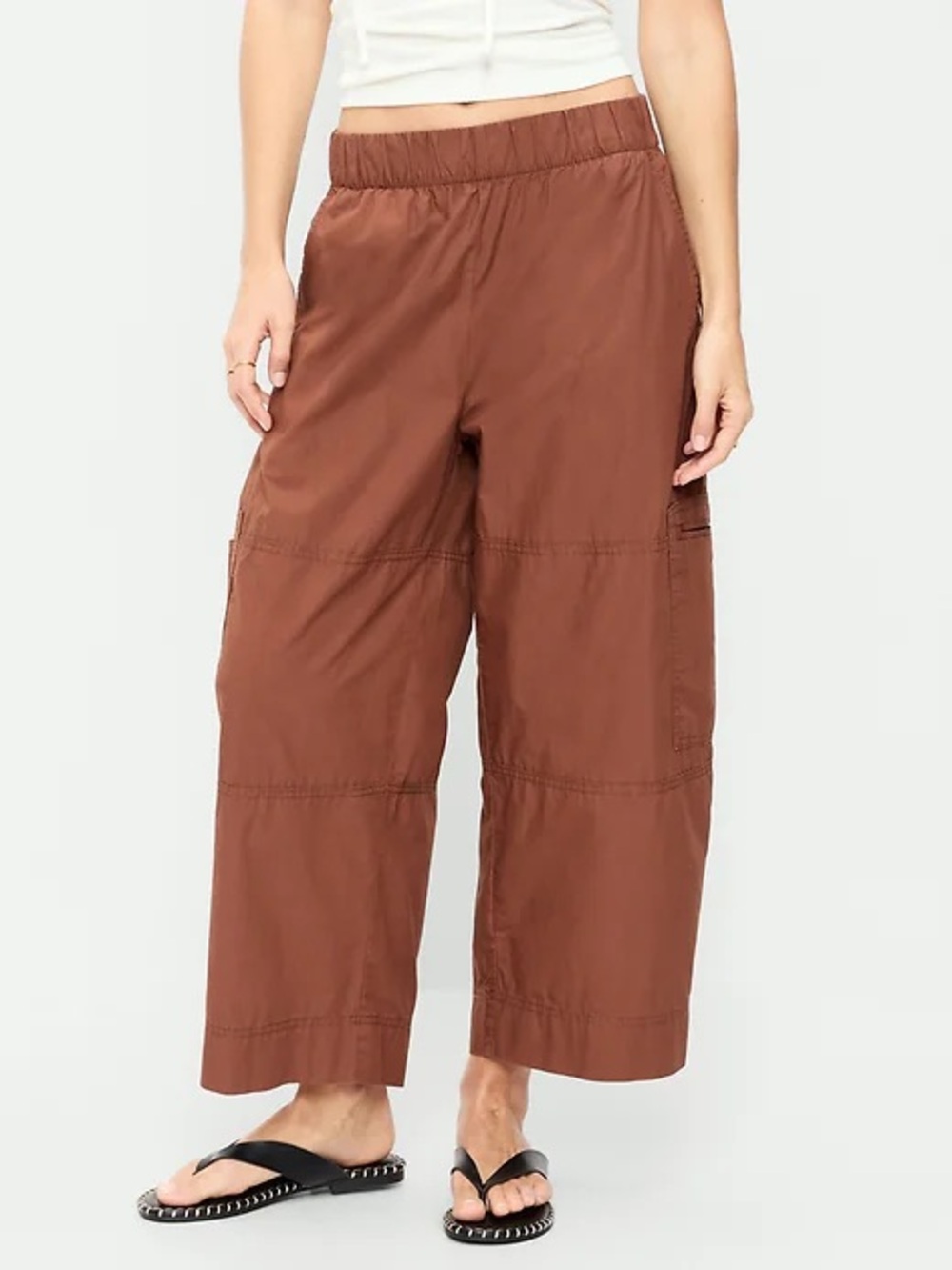 NWT! Old Navy Mid-Rise Cropped Barrel-Leg Utility Pants